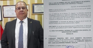 Destituyen jefe de Interpol tras levantamiento de código rojo de esposa de Sebastián Marset