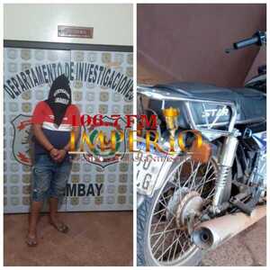 Policía incauta motocicleta hurtada y detiene a supuesto autor en el arroyo Punta Vakapi - Radio Imperio 106.7 FM