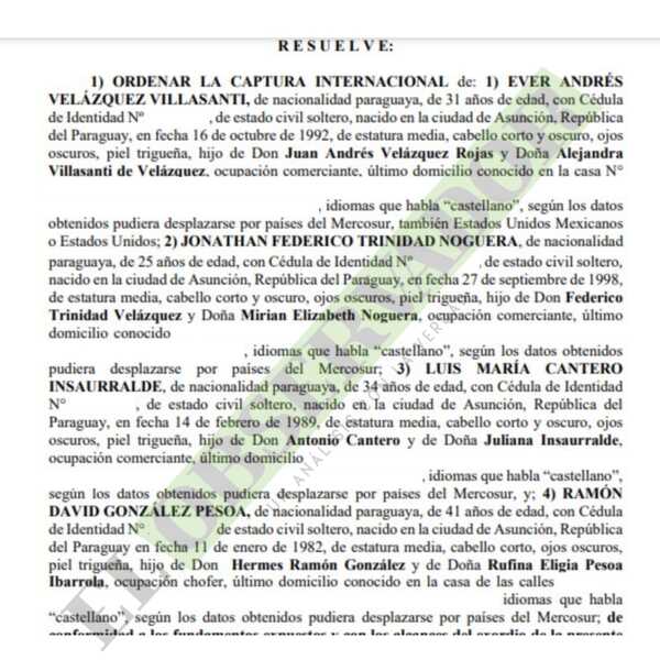 Ordenan captura internacional para imputados tras hallazgo de cocaína en Villeta