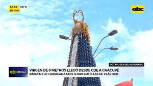 Video: Virgencita de 8 metros llegó desde CDE a Caacupé - ABC Noticias - ABC Color