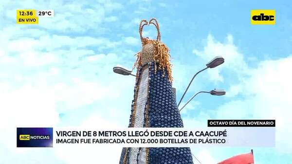 Video: Virgencita de 8 metros llegó desde CDE a Caacupé - ABC Noticias - ABC Color