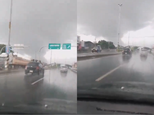 (VIDEO). Mirá lo que se vio en Mariano Roque Alonso durante el temporal