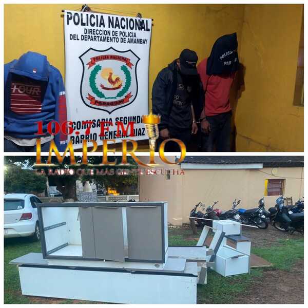 Tres detenidos con muebles hurtados en una vivienda deshabitada en el barrio San Blas - Radio Imperio 106.7 FM