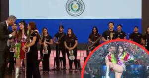 La Nación / Lali González presentó a la Orquesta Reciclados Cateura en el “Bailando”