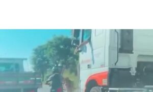 (VIDEO)Una vaca educó a motoca que no respetó su paso peatonal