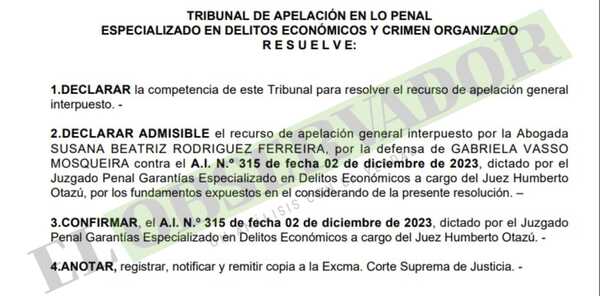 Interpol: Cámara avala presupuestos para aplicación de prisión a Gabriela Vasso
