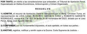 Cámara confirma medidas cautelares sobre miembros del Clan Garcete