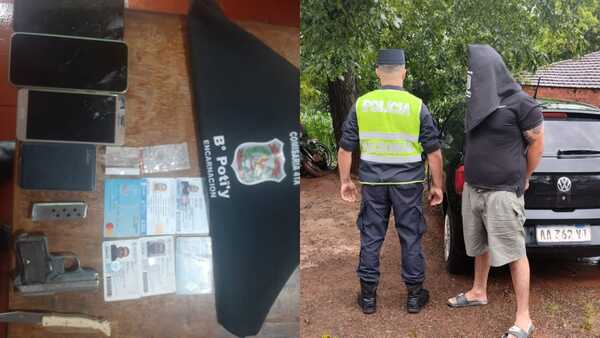 Detienen a un argentino en Encarnación: Armas, documentos falsos y drogas, fueron incautadas
