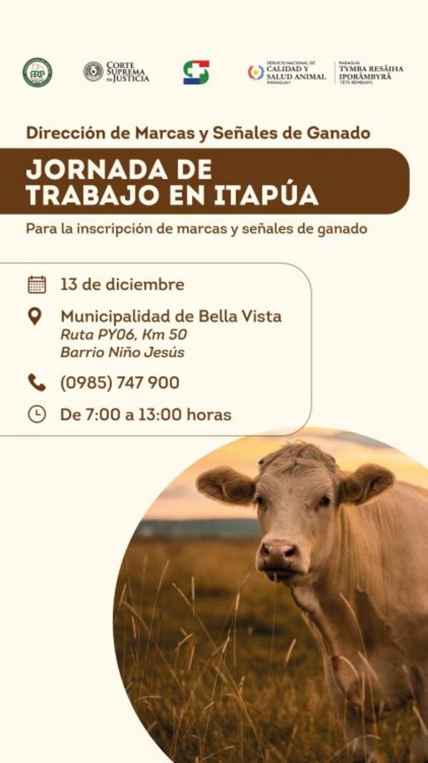 Marcas y Señales de Ganado realizará jornada de trabajo en Itapúa