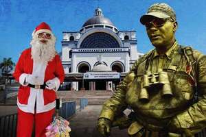 Video: Papá Noel y un soldado en Caacupé  - Nacionales - ABC Color