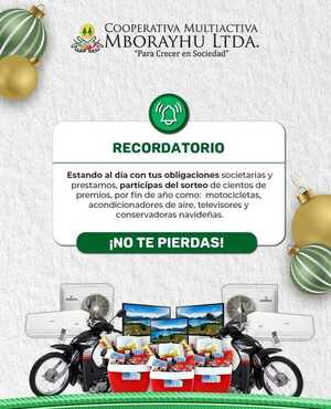Se viene el tradicional sorteo de fin de año de Cooperativa Multiactiva Mborayhu Ltda - Radio Imperio 106.7 FM