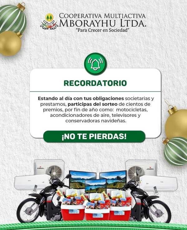 Se viene el tradicional sorteo de fin de año de Cooperativa Multiactiva Mborayhu Ltda - Radio Imperio 106.7 FM