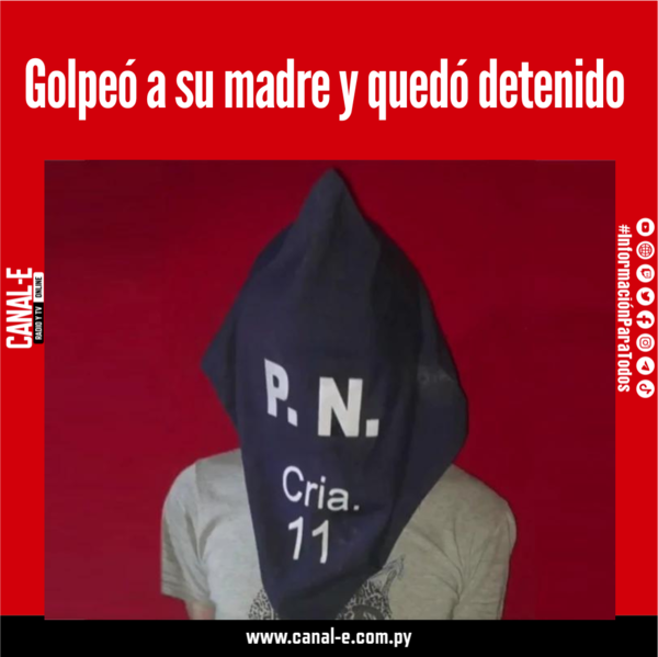 Quedó detenido por golpear a su madre