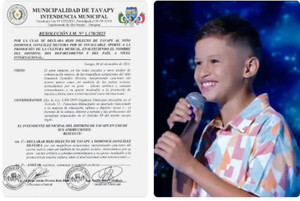 Tavapy declara “Hijo Dilecto” a niño que se destaca en Brasil - La Clave