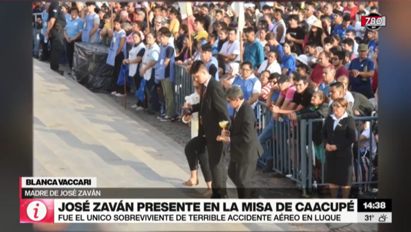 José Zaván y su madre fueron a Caacupé a agradecer a la Virgen "el milagro de la vida" - Megacadena - Diario Digital