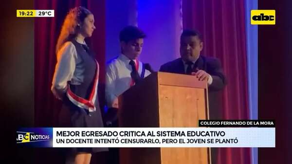 Colegio Fernando de la Mora: mejor egresado critica al sistema educativo - ABC Noticias - ABC Color