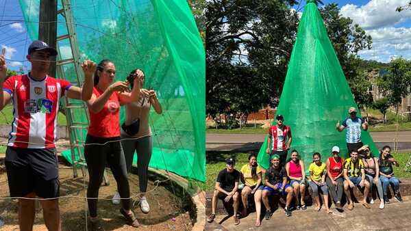 Jóvenes de San Pedro del Paraná se unen para decorar las calles y contagiar el espíritu navideño