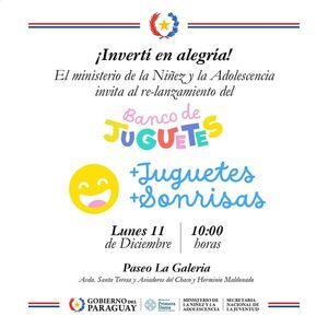 Invitan a colaborar con el banco de juguetes para niños y niñas de programas del Minna - .::Agencia IP::.