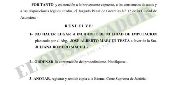 Actuaria involucrada en presunta adulteración de expediente intentó anular imputación