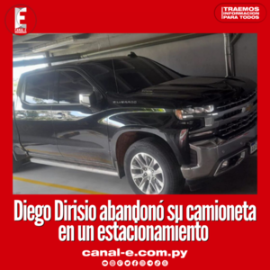Diego Dirisio abandonó su camioneta en un estacionamiento