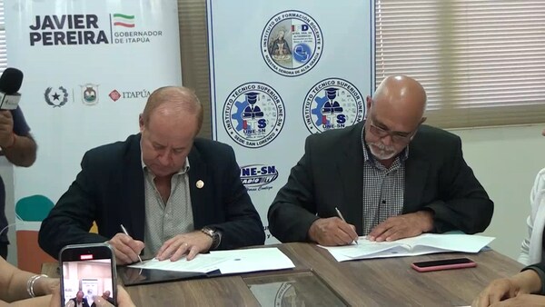 Firma de convenio entre la Gobernación de Itapúa y el Instituto Técnico Superior "ITS" para fortalecer la educación