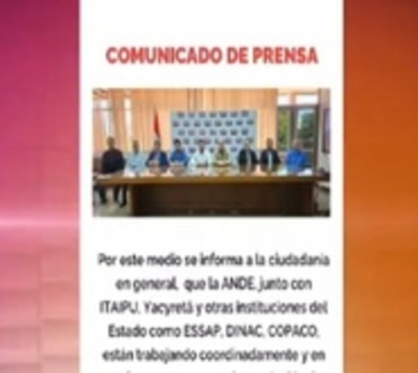 ANDE afirma “trabajo coordinado” para garantizar servicios públicos - Paraguay.com