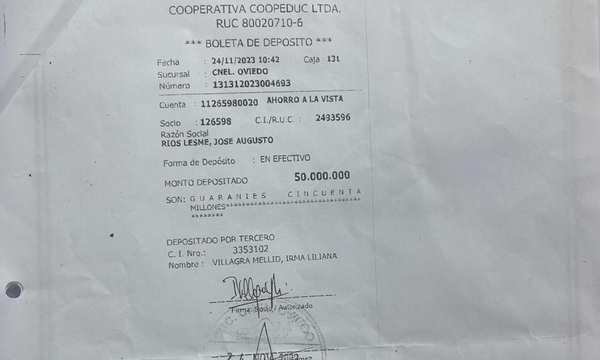 Presidente de ACE afirma que aceptó dinero de cantinera perdedora para “pagar gastos de fin de curso”