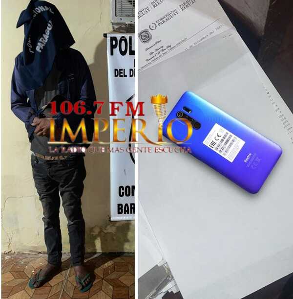 Detenido por robar en panadería vendió celular hurtado a un guardia - Radio Imperio 106.7 FM