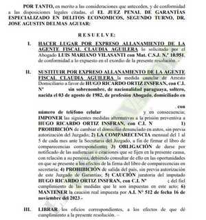 Fiscal se allana a libertad ambulatoria de exactuario imputado por cohecho pasivo agravado