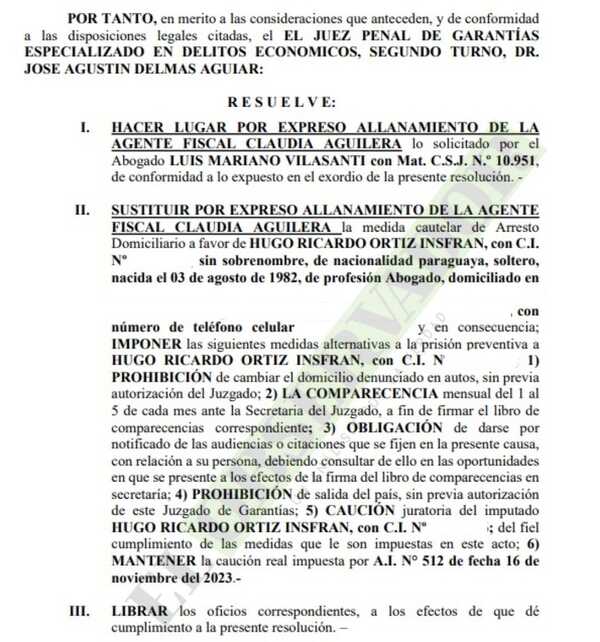 Fiscal se allana a libertad ambulatoria de exactuario imputado por cohecho pasivo agravado