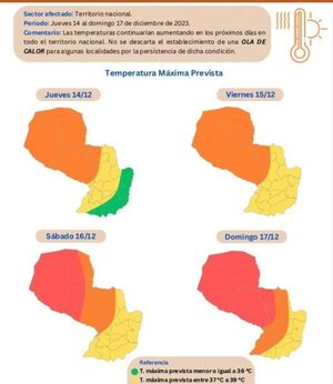Meteorología anuncia ola de calor desde este jueves hasta el domingo