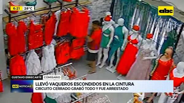 Video: Llevó vaqueros escondidos en la cintura - ABC Noticias - ABC Color