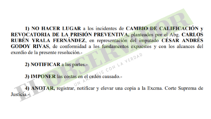 Rechazan cambio de calificación de procesado por caso Mercat que estuvo prófugo más de un año