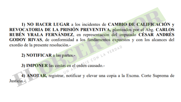 Rechazan cambio de calificación de procesado por caso Mercat que estuvo prófugo más de un año
