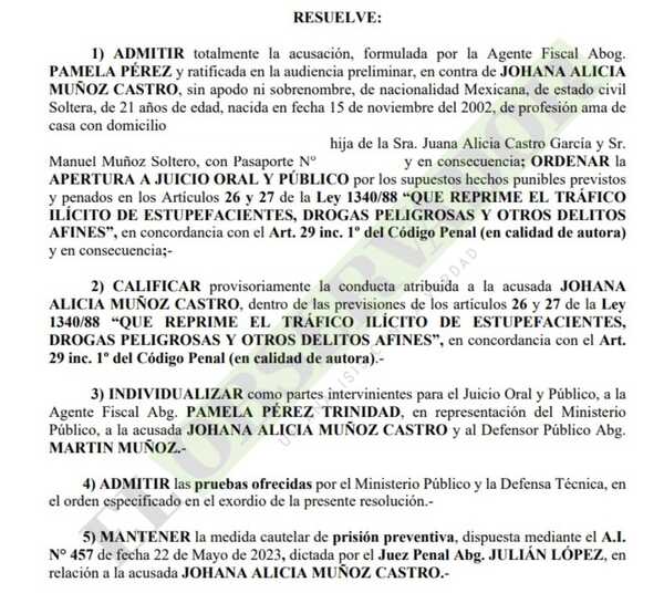 Mexicana que intentó introducir metanfetaminas al país irá a juicio oral