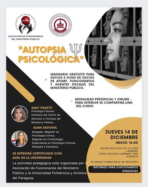 Invitan a Seminario de “AUTOPSIA PSICOLÓGICA” - Portal Digital Cáritas Universidad Católica