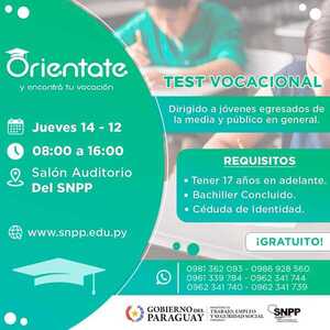 SNPP realiza test vocacional gratuito