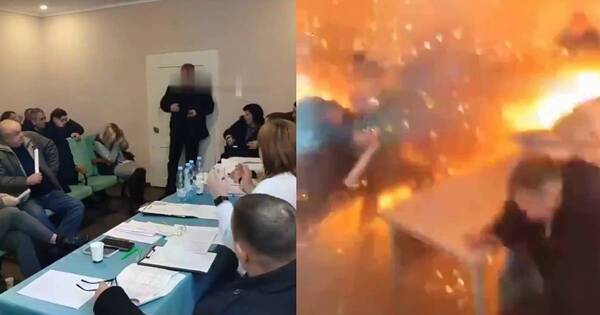 La Nación / Viral: legislador ucraniano detonó una granada en reunión municipal