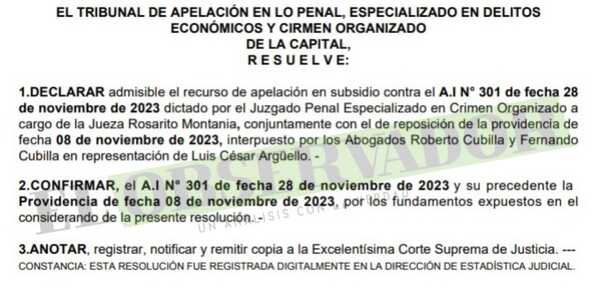 Cámara confirma medidas cautelares a inmueble embargado en causa  a Miguel Celular 