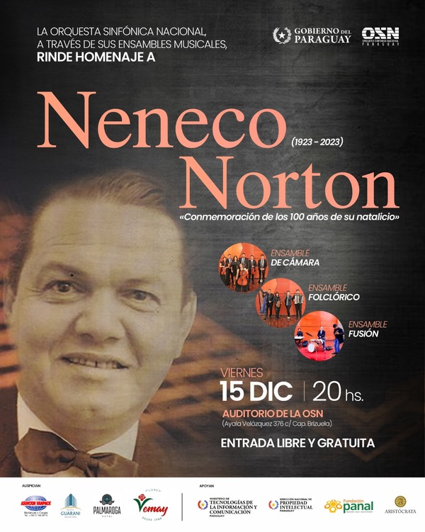 Sinfónica Nacional rinde homenaje a Neneco Norton en el centenario de su nacimiento - .::Agencia IP::.