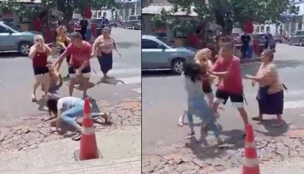 [VIDEO] ¡Pelea de mujeres! Terrible cómo agreden a una madre con su bebé en brazos