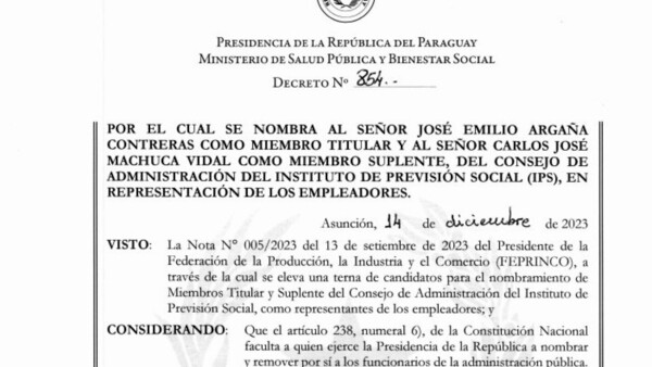Peña nombra a un familiar político consejero del IPS