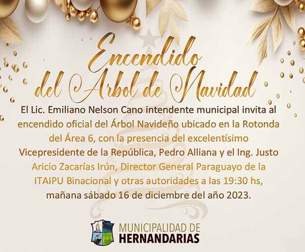 Cano invita a la ciudadanía al encendido del Árbol Navideño de la rotonda del Área 6 | DIARIO PRIMERA PLANA