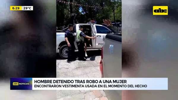 Video: Hombre detenido tras robo a una mujer - ABC Noticias - ABC Color