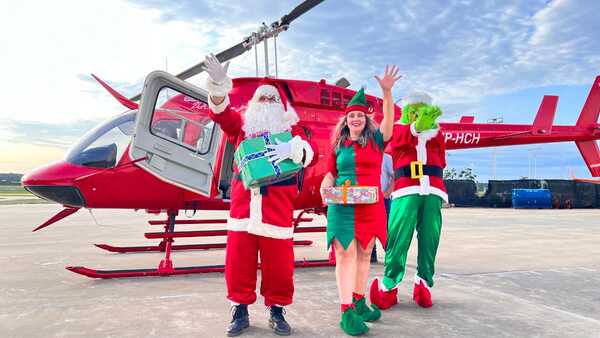 Con un helicóptero llegará Papá Noel para entregar regalos a niños de varios puntos del país - trece