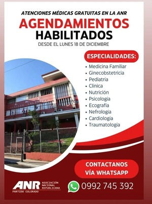 Servicios médicos gratuitos en la ANR: Agendamiento desde mañana - ADN Digital