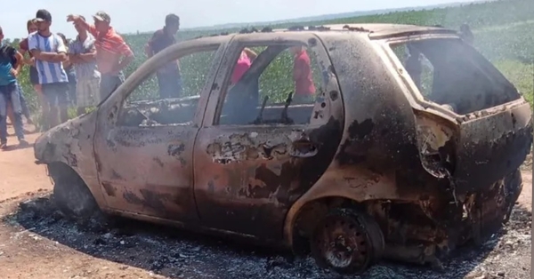 Villa Ygatimí: Hallan tres cuerpos en el interior de un automóvil incinerado
