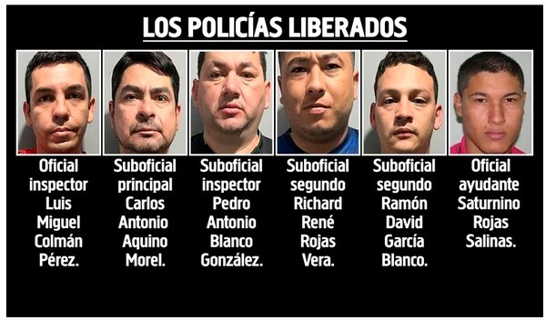 Liberan a policías que Riera dijo que iban a ser castigados ejemplarmente