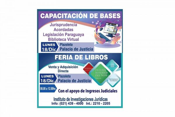 Se realiza feria de libros y capacitación sobre bases de datos jurídicos