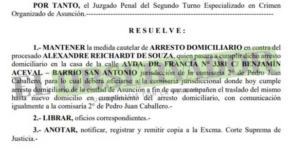 Modifican sitio de arresto domiciliario para imputado en causa Pavo Real